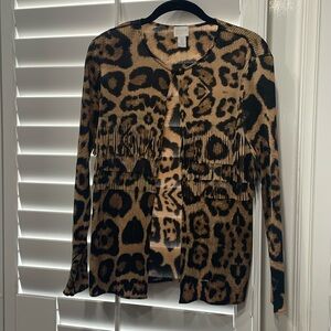 Chico’s Animal Print light weight Jacket, Chico’s size 2 same as 12/14.